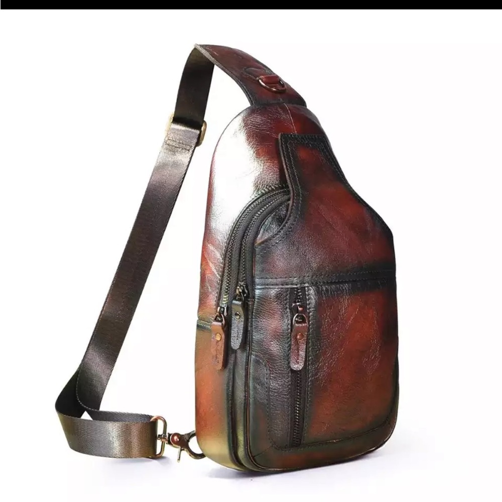 High quality genuine leather sling bag